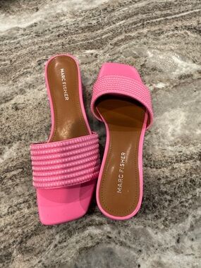 Marc Fisher Pink Braided Slide Mules